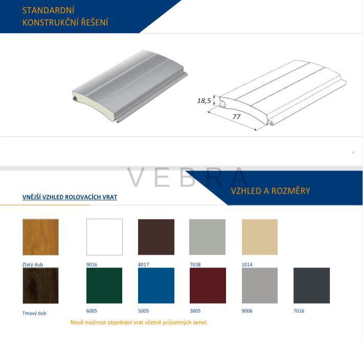 Rolovací garážová vrata RH 77 - 7038_Světle šedá, š 2500 x v 2150 mm