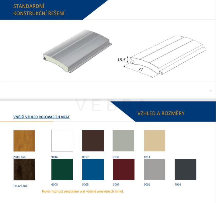 Rolovací garážová vrata RH 77 - 5010_Modrá,  š 2500 x v 2150 mm