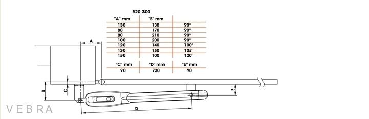 ROGER KIT R20/310 - pohony křídlových bran do 2,5 m jednoho křídla