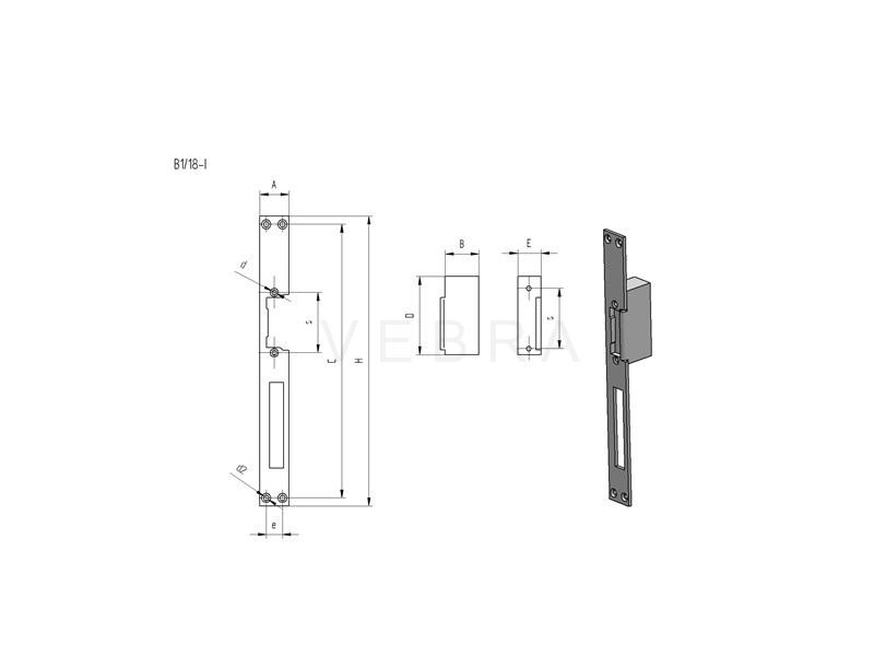 Elektrický zámek 250x28mm, 12V