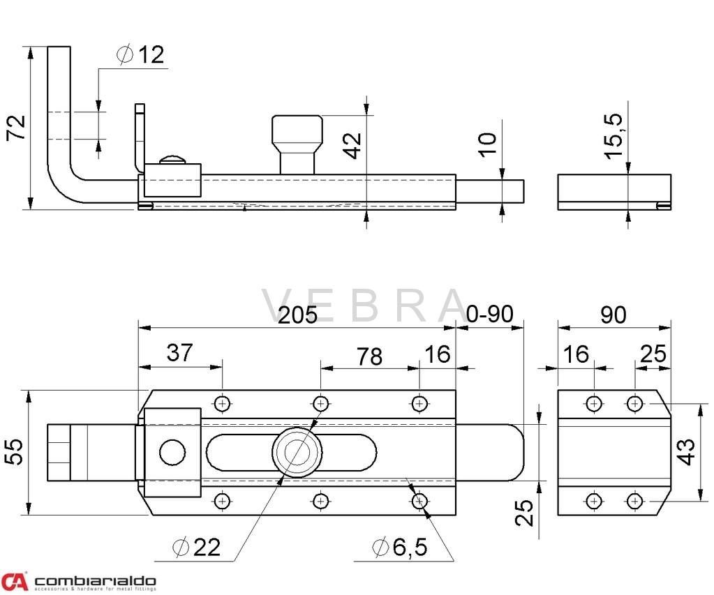 Petlice pozinkovaná 300 x 55 mm 