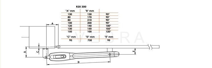 KIT R20/502/1W - pohon pro jednokřídlové brány do 5m