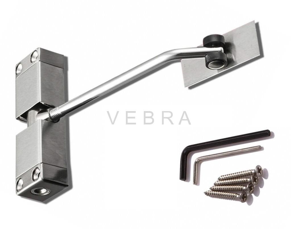 Dveřní pružinový zavírač H - 98 mm, L = 165 mm, kryt z nerezové oceli, max. hmotnost dveří 40 kg