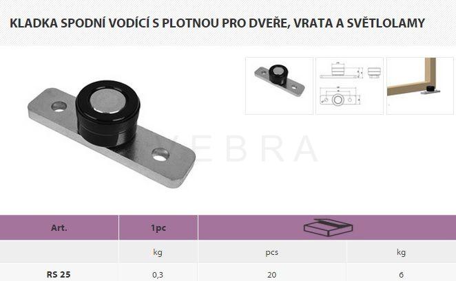 Spodní vodící rolna 25 mm