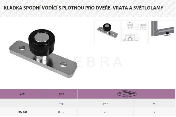 Spodní vodící rolna 40 mm