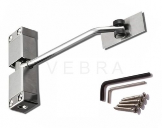 Dveřní pružinový zavírač H - 98 mm, L = 165 mm, kryt z nerezové oceli, max. hmotnost dveří 40 kg
